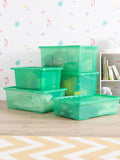 Wham 5 piece green crystal storage boxes set (British brand)