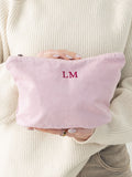 No Ordinary Gift personalised embroidered initials washed finish pouch, UK version