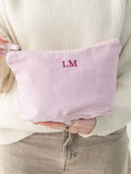 No Ordinary Gift personalised embroidered initials washed finish pouch, UK version