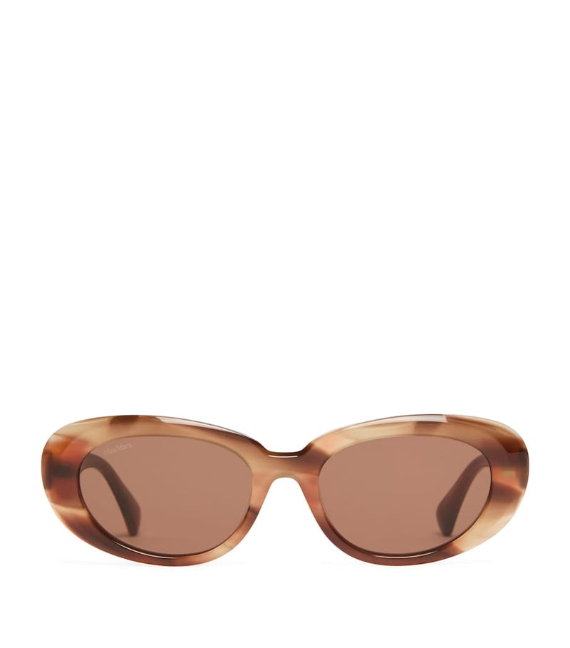 Max Mara oval sunglasses in tortoiseshell acetate (British brand)