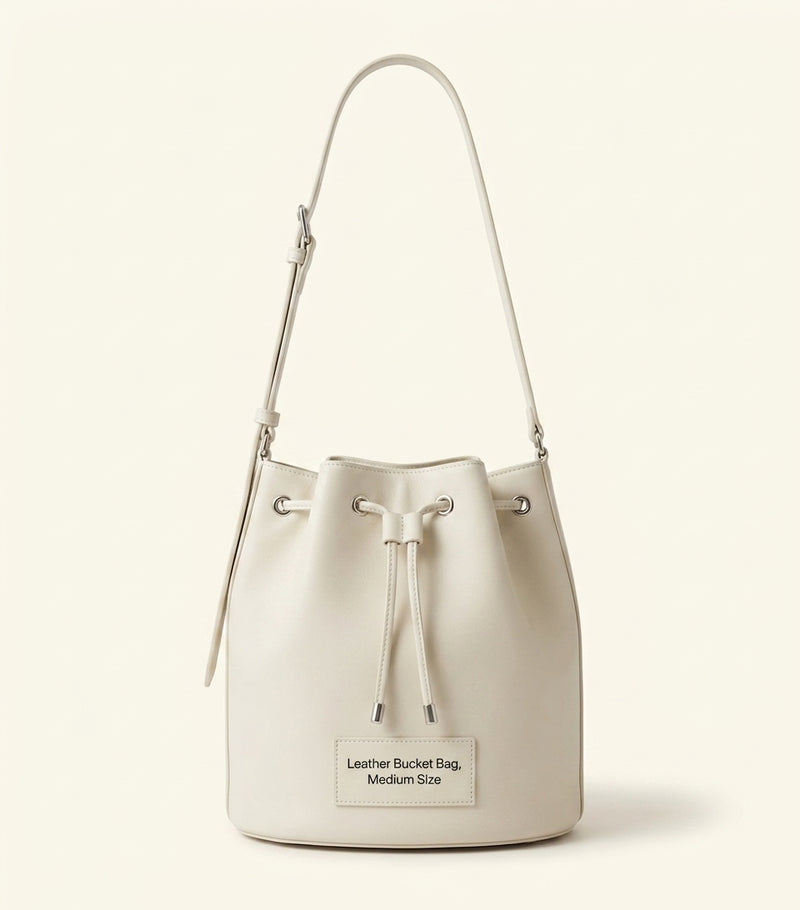Prada leather bucket bag H29cm with buckle, UK version