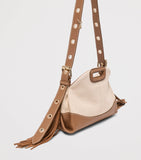 Maje small canvas Miss M shoulder bag, imported from the UK