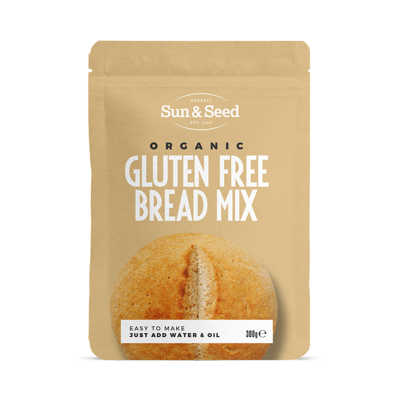 Sun & Seed organic gluten free bread mix 300g, imported from the UK