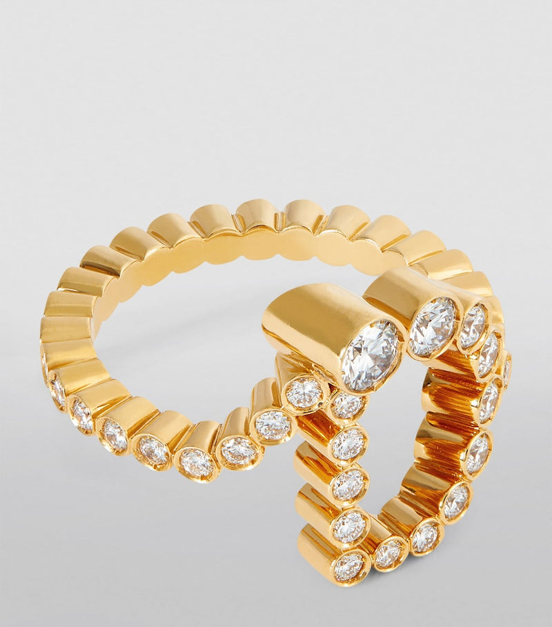 Sophie Bille Brahe yellow gold diamond initial ring, UK version
