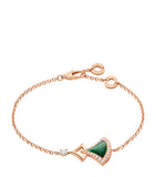 Bvlgari rose gold diamond malachite bracelet 17-19cm, imported from the UK