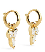 Harrods Jade Trau Yellow Gold and Diamond Poppy Huggie Earrings- Buy online at McGrocer