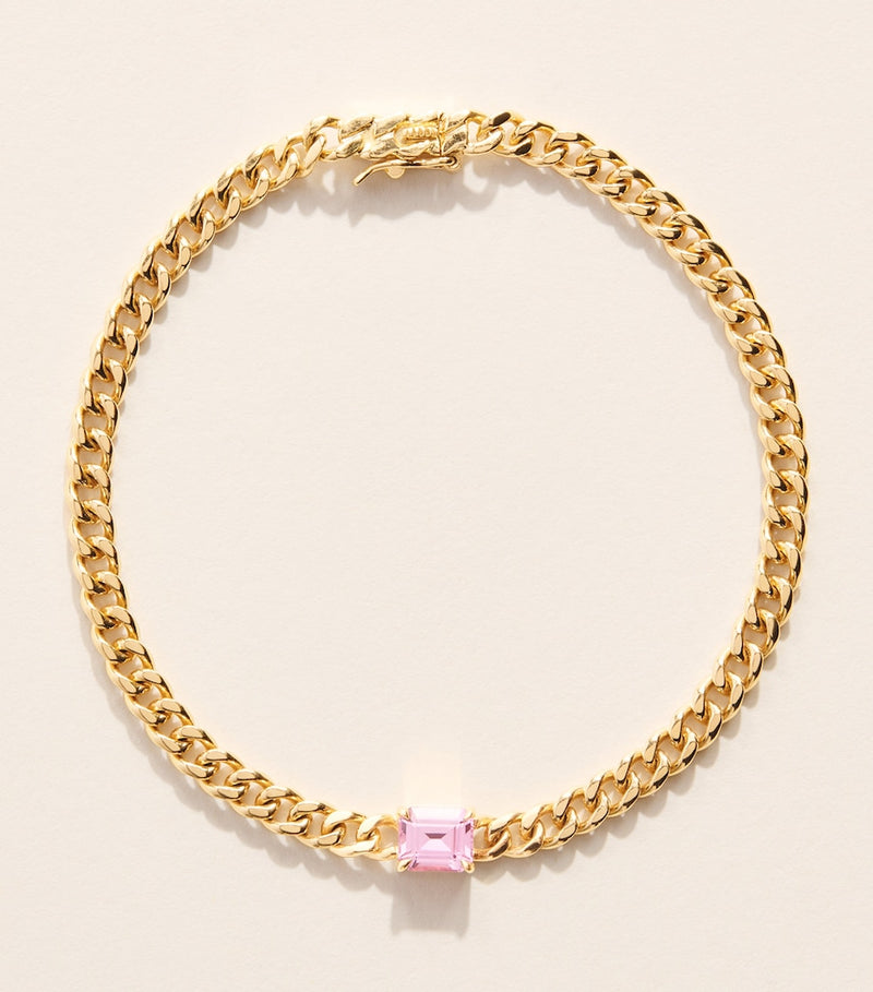 Anita Ko yellow gold sapphire chain bracelet 16.5cm, UK version