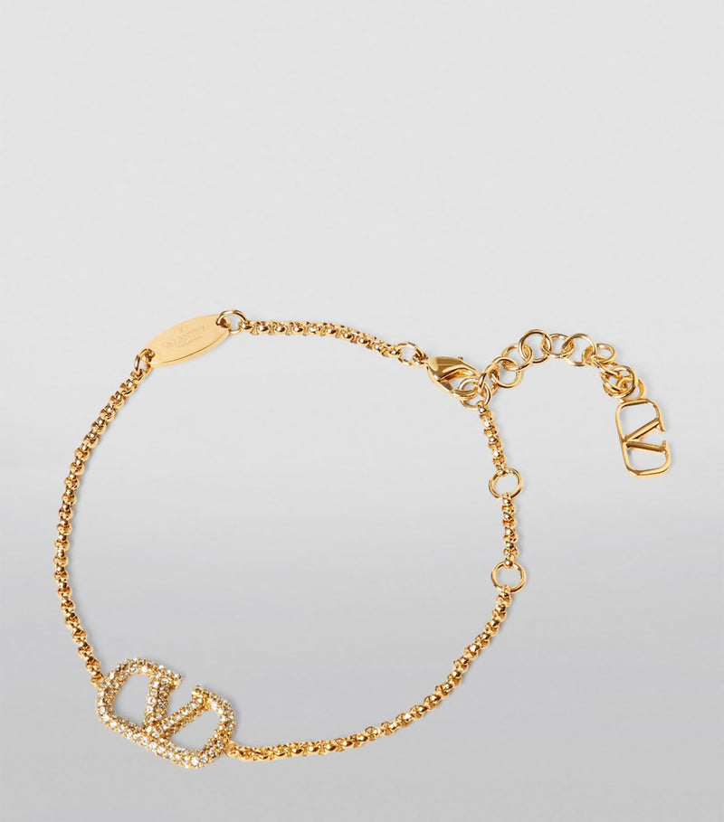 Valentino Garavani VLogo signature crystal bracelet, UK version