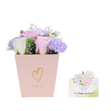 Livingandhome purple soap flower bouquet 18cm - British product