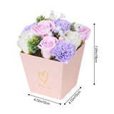 Livingandhome purple soap flower bouquet 18cm - British product