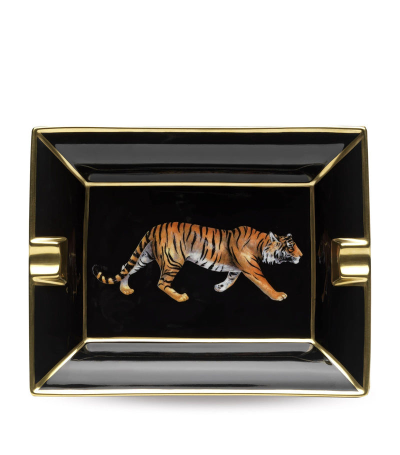 Halcyon Days tiger design trinket tray, UK version