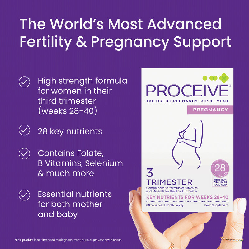 Proceive Pregnancy Trimester 3 Capsules 60 count, imported from the UK