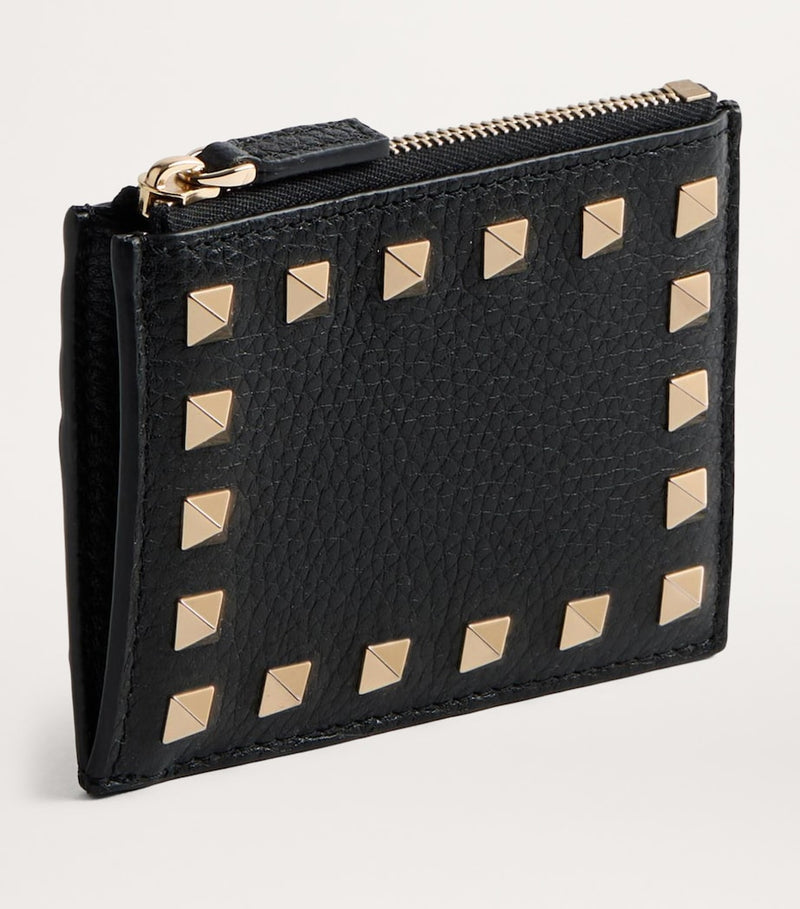 Valentino Garavani leather coin and card holder with Rockstud trim (British brand)