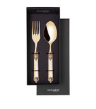 Bugatti Rinascimento 2-piece serving set in stainless steel with gold plating, UK version