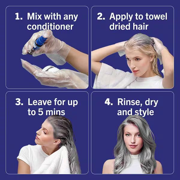 LIVE Hair Dye Drops Ice Silver 30ml, imported from the UK