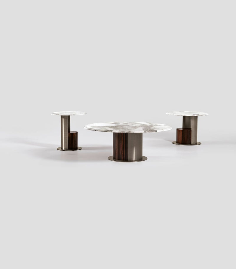 Giorgio Collection Luxor side table with marble and ebony, UK version