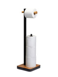 Croydex freestanding black toilet roll holder 61cm height - British product