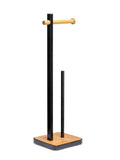 Croydex freestanding black toilet roll holder 61cm height - British product
