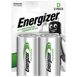 Energizer rechargeable D batteries pack of 2, UK version