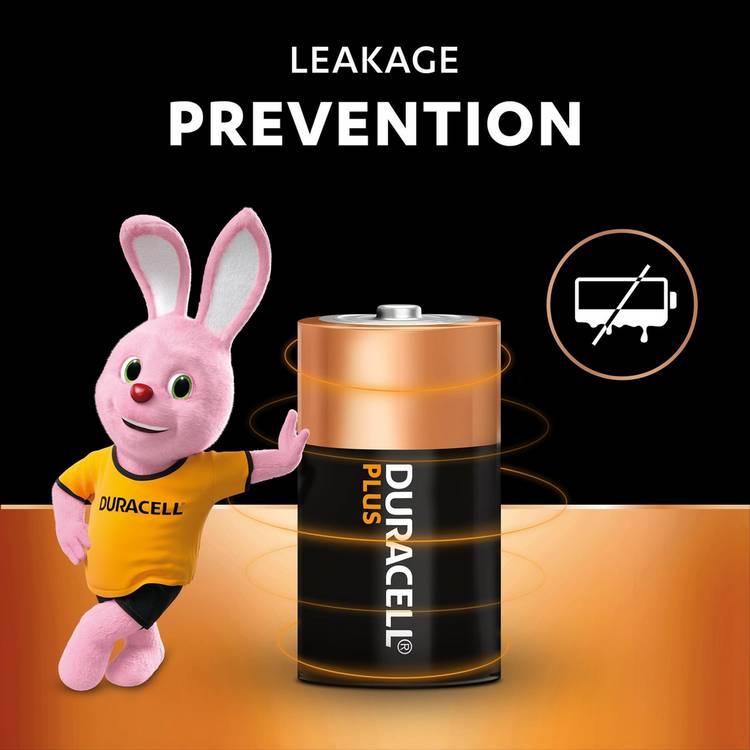 Duracell Plus D batteries pack of 2, imported from the UK