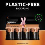 Duracell Plus D batteries pack of 2, imported from the UK