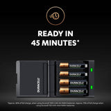 Duracell battery charger 45-minute with AA and AAA batteries, imported from the UK