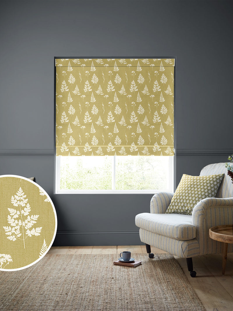 Emily Bond yellow Tynesfield Roman blinds, UK version