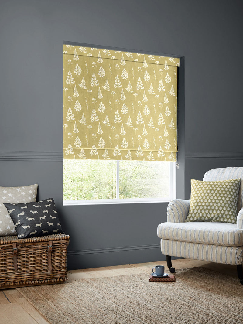 Emily Bond yellow Tynesfield Roman blinds, UK version