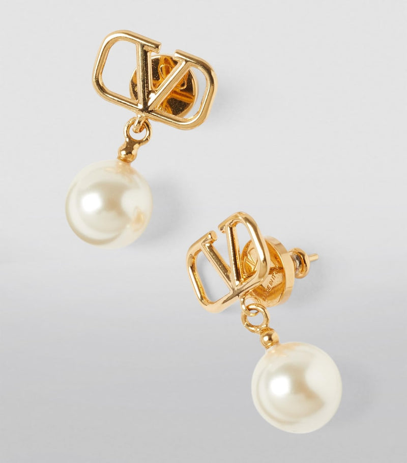 Valentino Garavani faux pearl VLogo earrings, imported from the UK