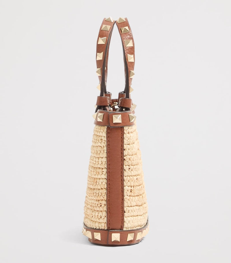 Valentino Garavani Mini Straw Rockstud handbag, imported from the UK