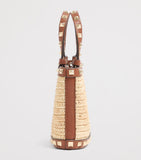 Valentino Garavani Mini Straw Rockstud handbag, imported from the UK