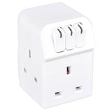 Masterplug 3-way switched adapter, UK version