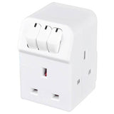 Masterplug 3-way switched adapter, UK version