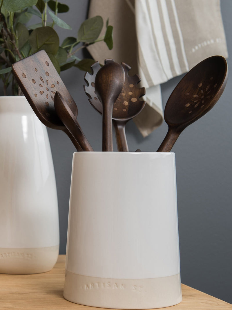 Artisan Street white utensil jar - British product