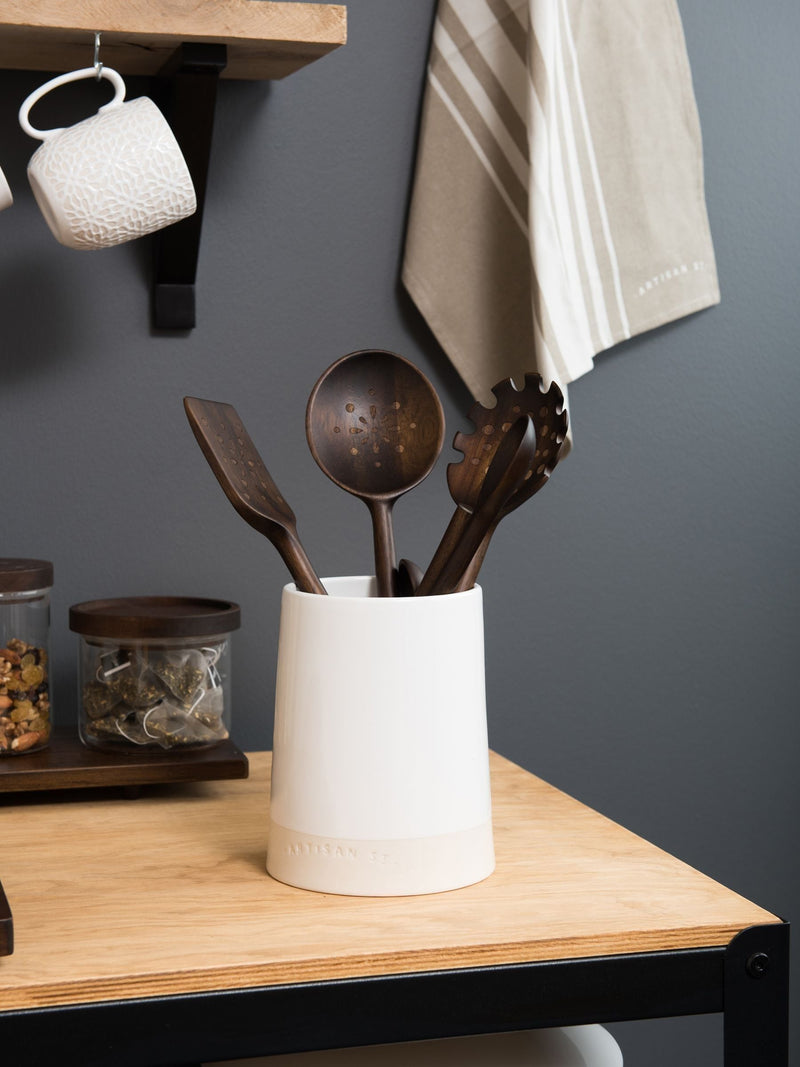 Artisan Street white utensil jar - British product