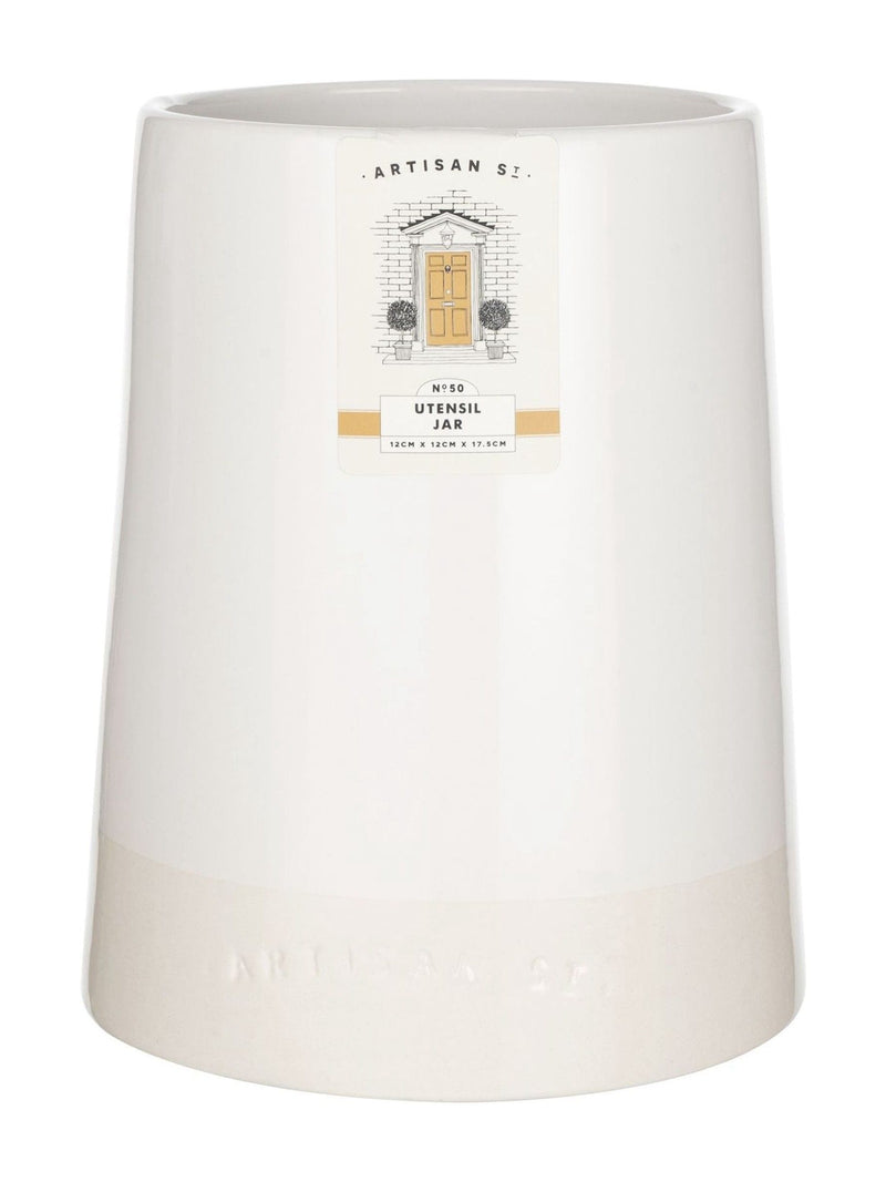 Artisan Street white utensil jar - British product