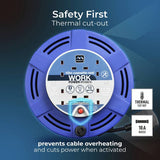 Masterplug cable reel 4 socket 10m (British brand)