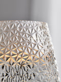 Monroe touch table lamp with chrome base and ombre glass shade, UK version