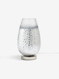 Monroe touch table lamp with chrome base and ombre glass shade, UK version