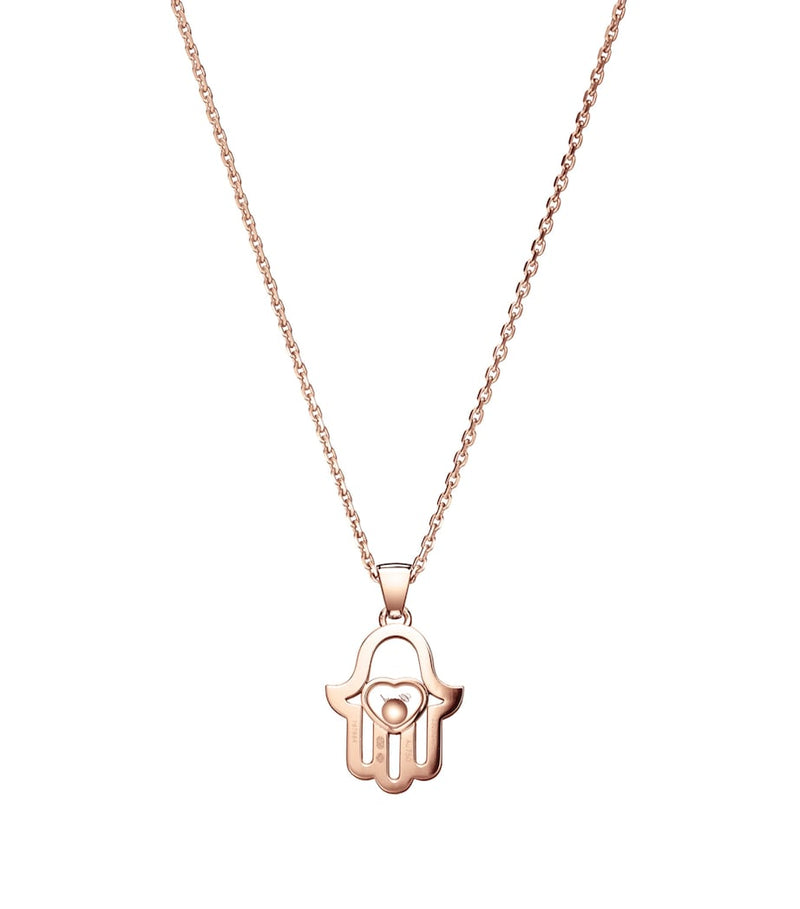 Chopard rose gold diamond Good Luck necklace 42cm, UK version