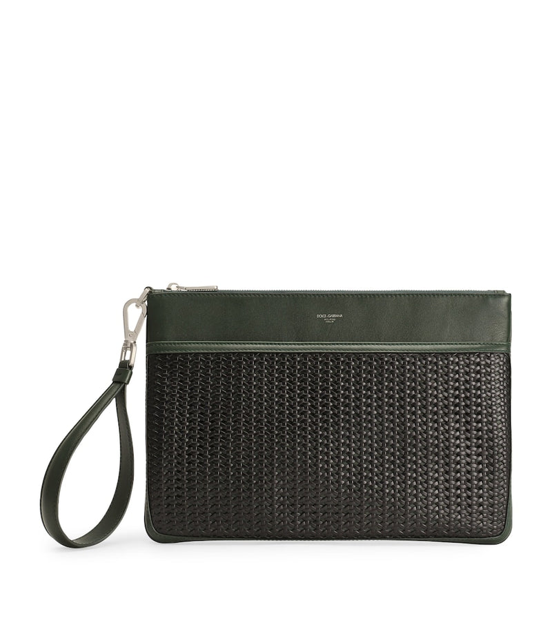 Dolce&Gabbana canvas-calfskin plongé toiletry bag - British product