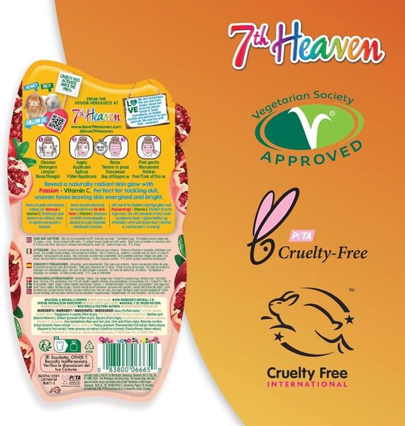 7th Heaven peel off face mask 6-pack, imported from the UK