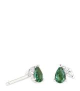 Harrods Astrid & Miyu White Gold Diamond and Emerald Stud Earrings- Buy online at McGrocer