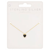 Superdrug Premium Gold Plated Black Heart Necklace GOODS Superdrug
