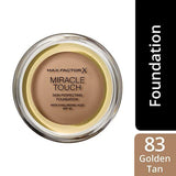 Max Factor Miracle Touch Foundation Golden Tan, importé du Royaume-Uni