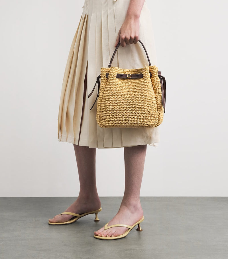 Tory Burch Romy bucket bag in raffia, UK version