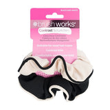 Superdrug Brushworks Contrast Scrunchies Black Cream 2 Pack Hair Bands- Buy online at McGrocer