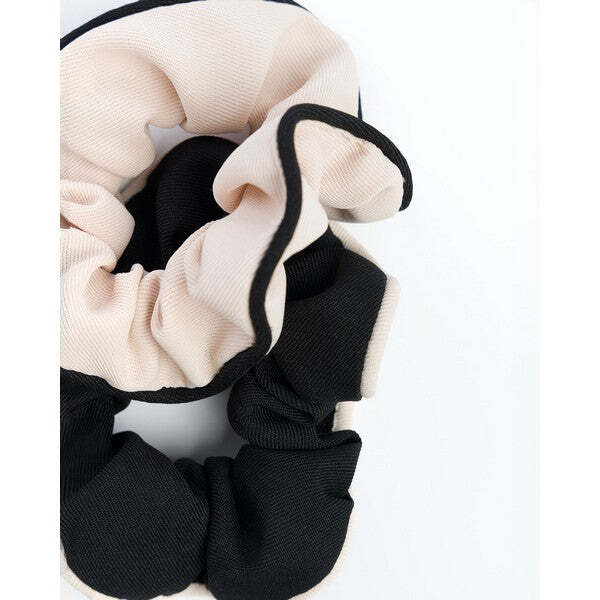 Brushworks Contrast Scrunchies Black Cream 2 Pack - British product