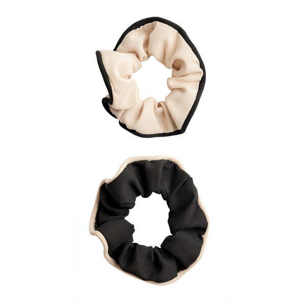 Brushworks Contrast Scrunchies Black Cream 2 Pack - British product
