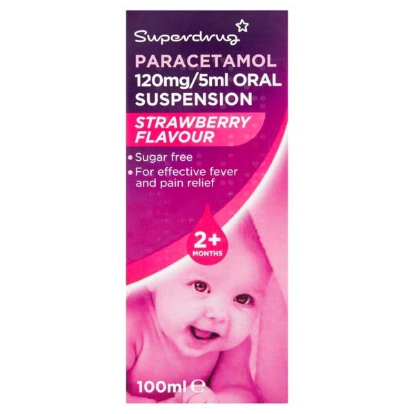 Superdrug Paracetamol Oral Suspension 120mg/5ml - 100ml GOODS Superdrug
